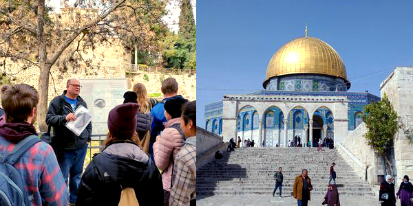 Jerusalem Dome of the Rock and Dr. C. Scott Shidemantle teaching at the Pool of Bethesda